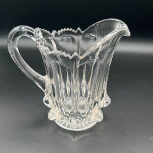 Vintage 1930s EAPG Paneled Clear Sawtooth Creamer